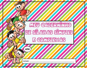 Silabário Turma da Mônica sílabas simples e complexas grátis